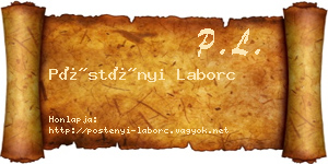 Pöstényi Laborc névjegykártya